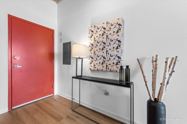 1550 S Blue Island Ave Unit 822, Chicago, IL 60608 - entrance foyer with electric panel and wood finished floors