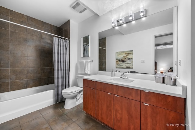 1550 S Blue Island Ave Unit 822, Chicago, IL 60608 - bathroom featuring shower / bath combo with shower curtain, vanity, and tile patterned flooring
