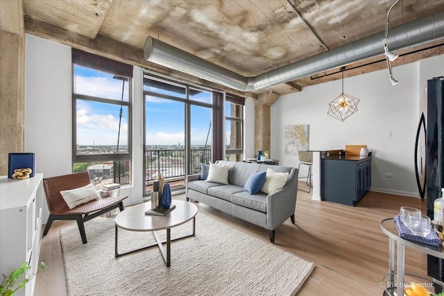 1550 S Blue Island Ave Unit 822, Chicago, IL 60608 - living room featuring light wood-style floors, plenty of natural light, and expansive windows