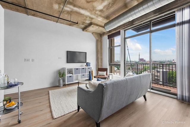 1550 S Blue Island Ave Unit 822, Chicago, IL 60608 - living room featuring wood finished floors, plenty of natural light, and expansive windows
