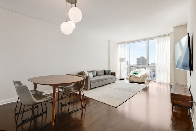 1901 S Calumet Ave Unit 2010, Chicago, IL 60616 - dining space with dark wood-style flooring and a wall of windows