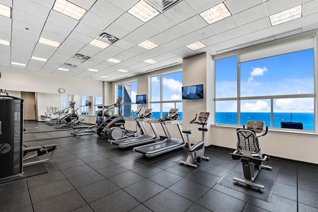 1901 S Calumet Ave Unit 2010, Chicago, IL 60616 - gym featuring a paneled ceiling