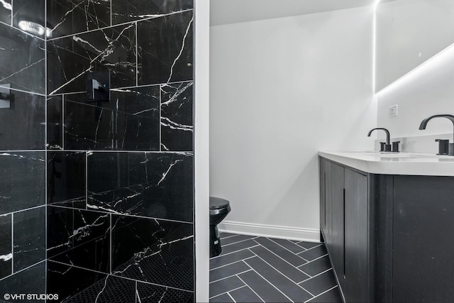629 E 87th Pl, Chicago, IL 60619 - full bath with vanity, a tile shower, and tile patterned floors