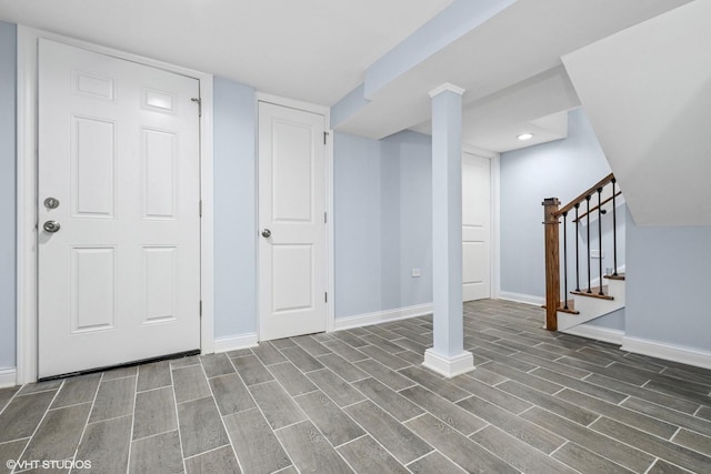 629 E 87th Pl, Chicago, IL 60619 - finished below grade area featuring wood finished floors, stairway, and recessed lighting