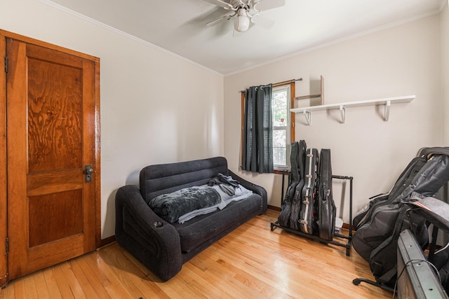 29 Oak Ridge Ave, Hillside, IL 60162 - living area featuring light wood-style flooring, ceiling fan, and crown molding