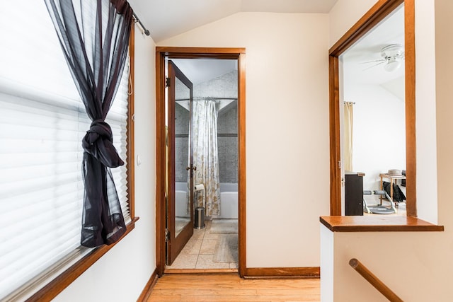 29 Oak Ridge Ave, Hillside, IL 60162 - corridor with vaulted ceiling and light wood-style flooring