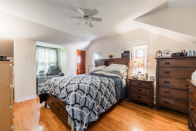 29 Oak Ridge Ave, Hillside, IL 60162 - bedroom featuring light wood finished floors, vaulted ceiling, and ceiling fan