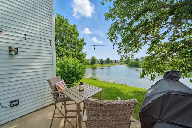 10582 Scott Dr, Huntley, IL 60142 - view of patio / terrace with a water view and grilling area