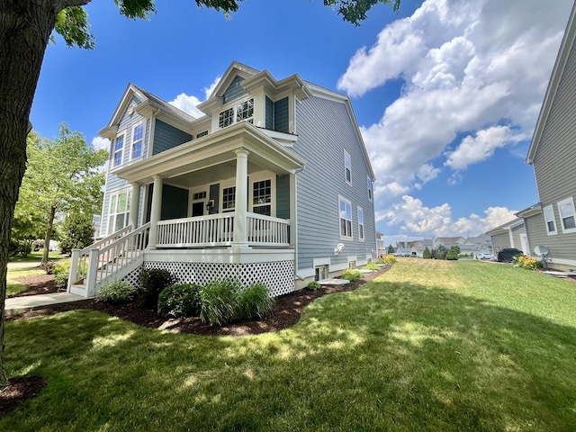 1266 Airs Ave, Sugar Grove, IL 60554 - view of front of property with covered porch and a front lawn