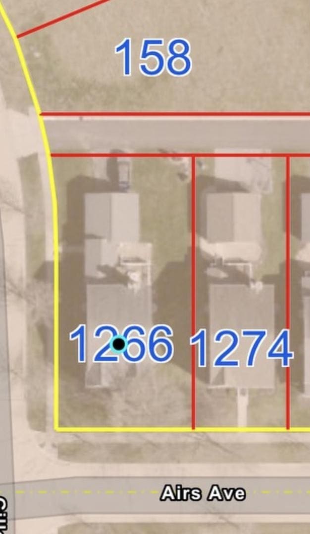 1266 Airs Ave, Sugar Grove, IL 60554 - map / location featuring property parcel outlined