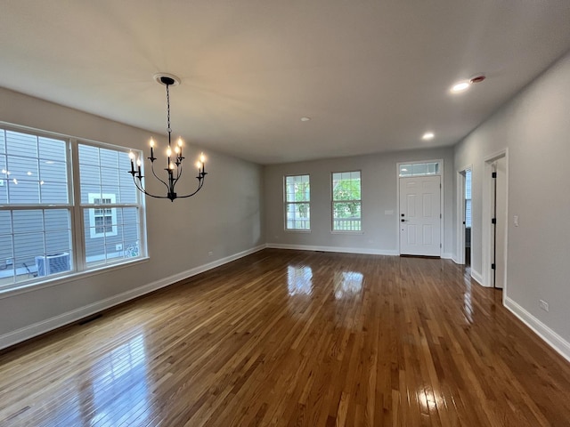 1266 Airs Ave, Sugar Grove, IL 60554 - interior space with a chandelier, dark wood-style floors, and recessed lighting