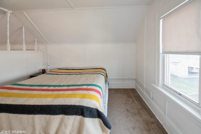 120 S Kinzie St, Thornton, IL 60476 - bedroom featuring a decorative wall, carpet, and vaulted ceiling