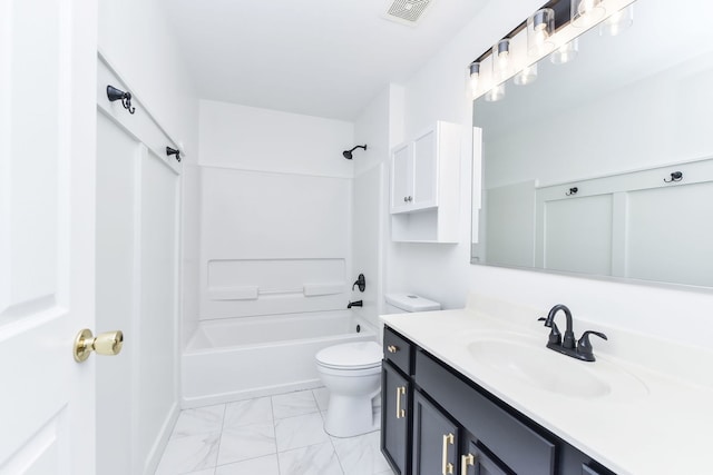 128 Bertram Dr Unit M, Yorkville, IL 60560 - full bath with vanity, shower / bath combination, and marble look tile flooring