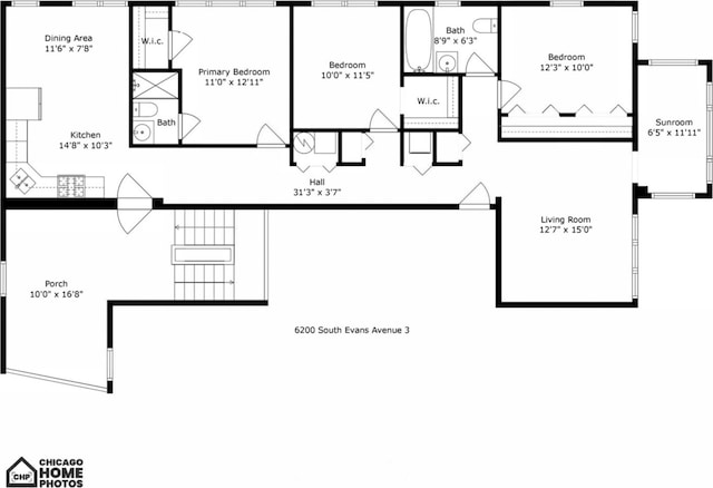 6200 S Evans Ave Unit 3, Chicago, IL 60637 - view of home floor plan