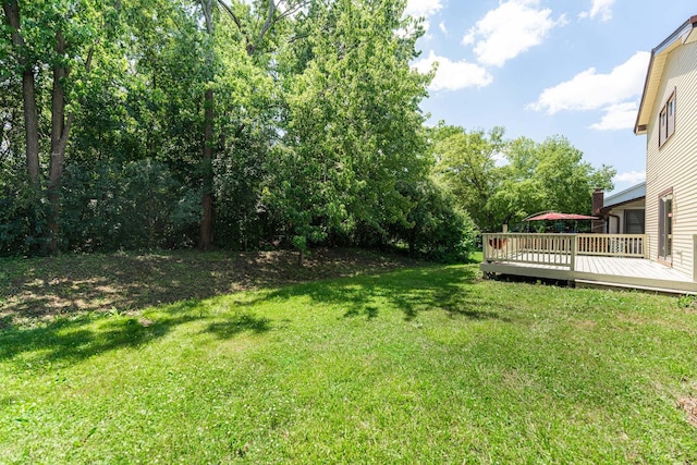 1707 Roosa Ln, Elk Grove Village, IL 60007 - view of green lawn featuring a deck
