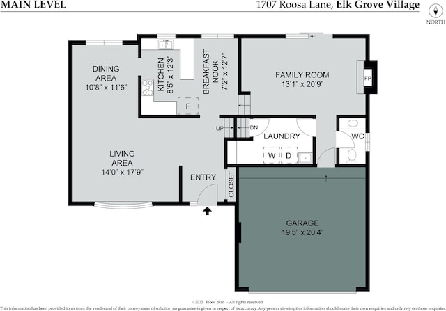 1707 Roosa Ln, Elk Grove Village, IL 60007 - view of home floor plan