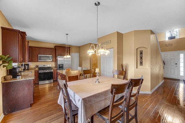 504 W Hillcrest Dr, Romeoville, IL 60446 - dining space featuring dark wood-style flooring