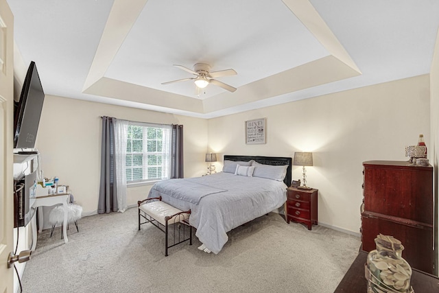 504 W Hillcrest Dr, Romeoville, IL 60446 - bedroom with a raised ceiling, carpet floors, and ceiling fan