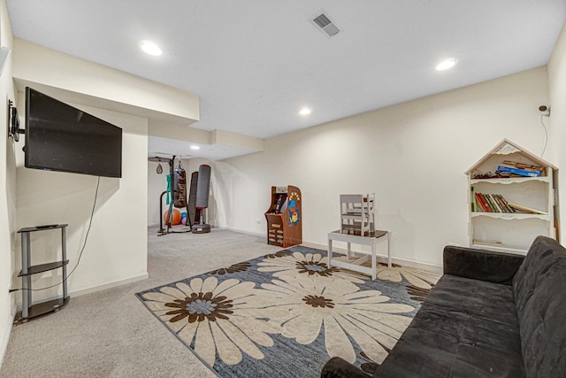 504 W Hillcrest Dr, Romeoville, IL 60446 - carpeted living room with recessed lighting