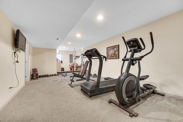 504 W Hillcrest Dr, Romeoville, IL 60446 - workout room with recessed lighting and carpet