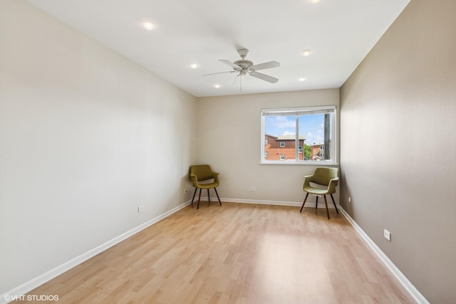 910 Beau Dr Unit 211, Des Plaines, IL 60016 - spare room with light wood-style flooring, a ceiling fan, and recessed lighting