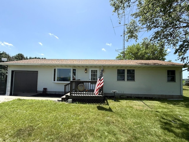 31535 E Thome Rd, Rock Falls, IL 61071 - ranch-style house with an attached garage, a front yard, and driveway