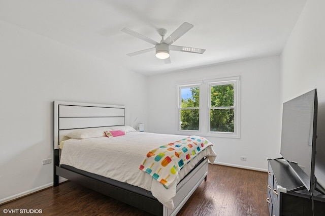 4315 Lombardy Ln, Hoffman Estates, IL 60192 - bedroom featuring dark wood-style floors and a ceiling fan