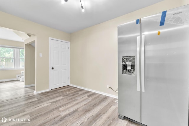 9613 S Yale Ave, Chicago, IL 60628 - kitchen with stainless steel fridge with ice dispenser and light wood-style flooring