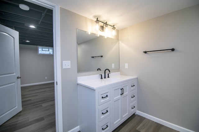 214 S Hickory St, Manteno, IL 60950 - bathroom with wood finished floors and vanity