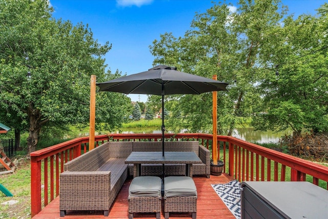 1297 Gregory Ct, Naperville, IL 60565 - deck featuring a water view and view of scattered trees