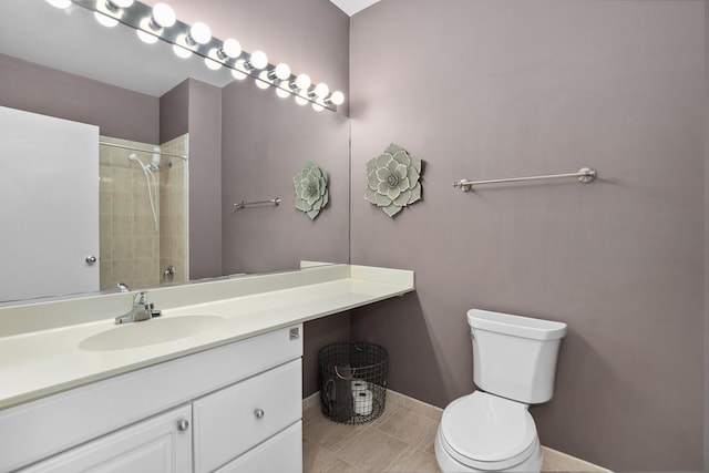 2809 N Wolcott Ave Unit H, Chicago, IL 60657 - full bathroom featuring vanity, tiled shower, and tile patterned floors