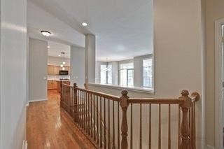 3942 Honeymoon Rdg, Lake In The Hills, IL 60156 - hallway featuring wood finished floors and recessed lighting
