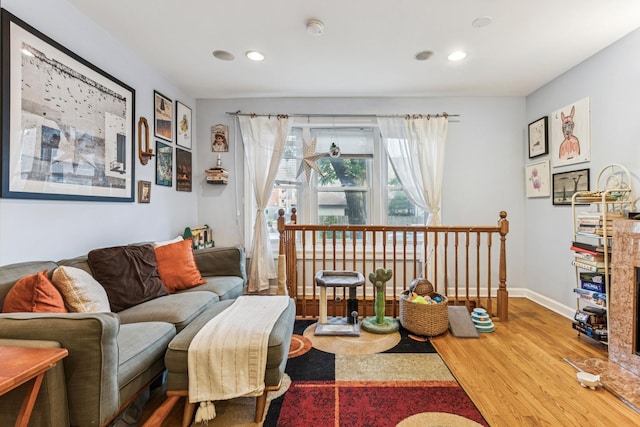 1214 W Early Ave Unit 1E, Chicago, IL 60660 - living room with wood finished floors and recessed lighting