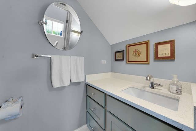228 Juneway Ter, Lake Bluff, IL 60044 - bathroom with vanity and lofted ceiling