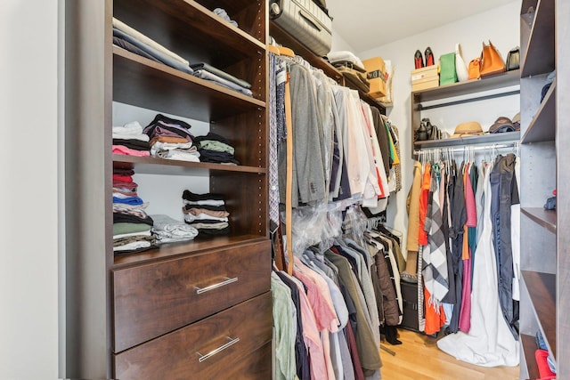 650 N Morgan St Unit 303, Chicago, IL 60642 - walk in closet featuring light wood-style flooring