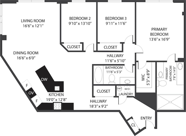 650 N Morgan St Unit 303, Chicago, IL 60642 - view of home floor plan
