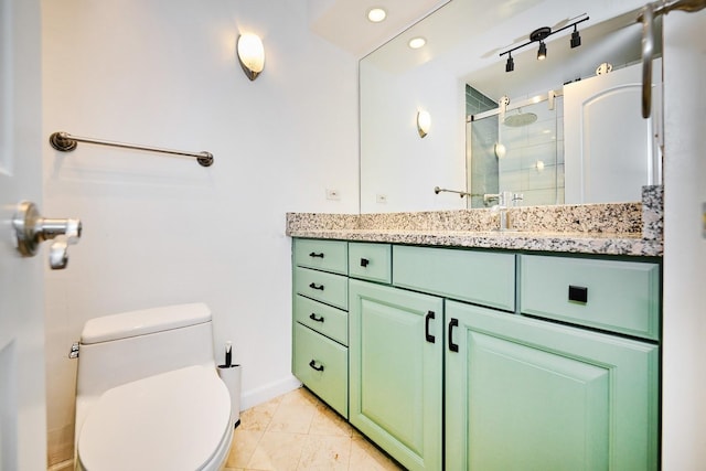 7033 N Kedzie Ave Unit 1706, Chicago, IL 60645 - full bathroom featuring a shower stall, vanity, and recessed lighting