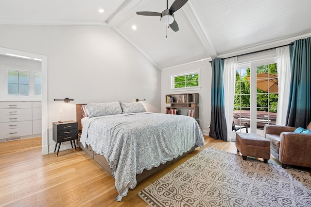 624 Laurel Ave, Wilmette, IL 60091 - bedroom featuring light wood-style flooring, access to outside, ceiling fan, and recessed lighting