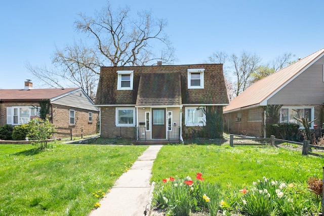 3645 177th Pl, Lansing, IL 60438 - view of front of house featuring a shingled roof, a chimney, and mansard roof