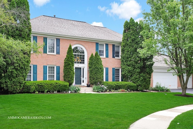 4 Dryden Ct, Algonquin, IL 60102 - view of front of house featuring brick siding, a front lawn, a shingled roof, and driveway