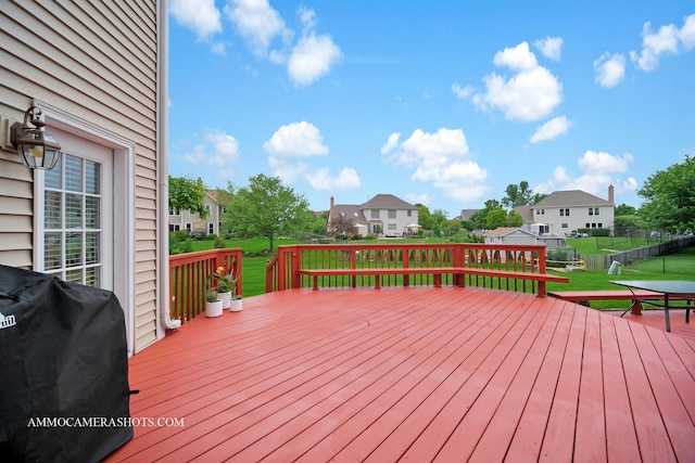 4 Dryden Ct, Algonquin, IL 60102 - wooden terrace featuring a residential view, a fenced backyard, and grilling area