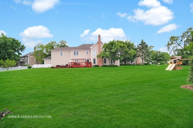 4 Dryden Ct, Algonquin, IL 60102 - view of yard with a playground and a deck