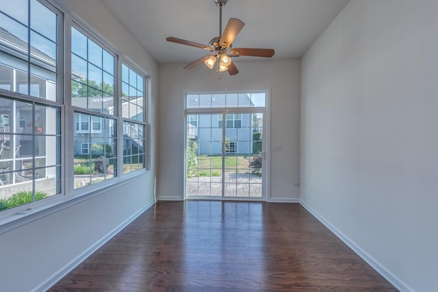 3866 Kingsmill Dr, Elgin, IL 60124 - unfurnished room with dark wood-style flooring and a ceiling fan