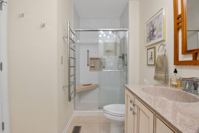 21309 Silktree Cir, Plainfield, IL 60544 - full bath with vanity, a shower stall, and tile patterned flooring