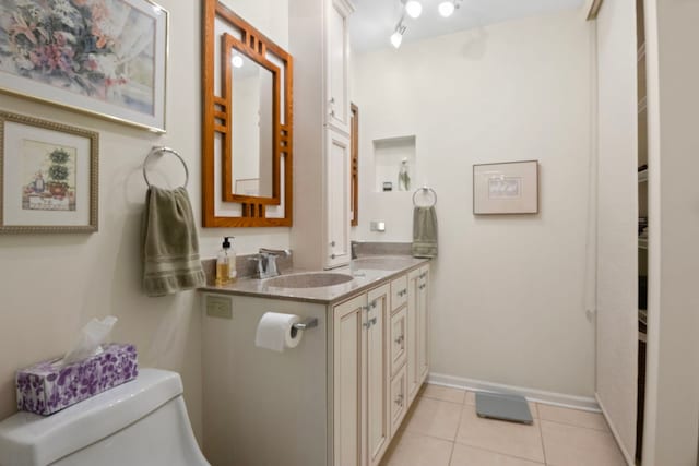 21309 Silktree Cir, Plainfield, IL 60544 - bathroom with double vanity and tile patterned flooring