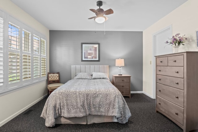 21309 Silktree Cir, Plainfield, IL 60544 - bedroom featuring dark carpet and ceiling fan