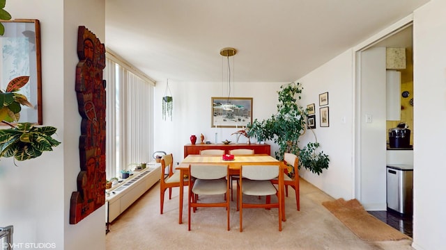 601 E 32nd St Unit 210, Chicago, IL 60616 - dining area with radiator, plenty of natural light, and light colored carpet
