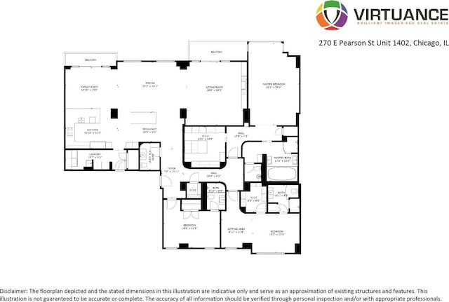 270 E Pearson St Unit 1402, Chicago, IL 60611 - view of floor plan / room layout