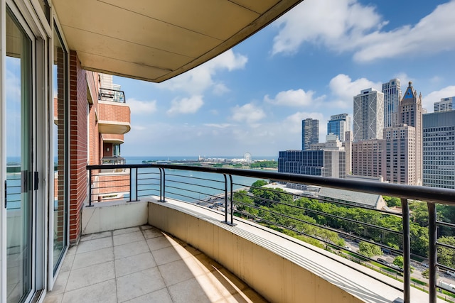 270 E Pearson St Unit 1402, Chicago, IL 60611 - balcony featuring a water view and a skyline view