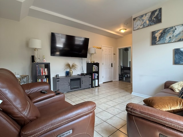 6712 S Ridgeland Ave Unit 3A, Chicago, IL 60649 - living room with light tile patterned flooring and baseboards